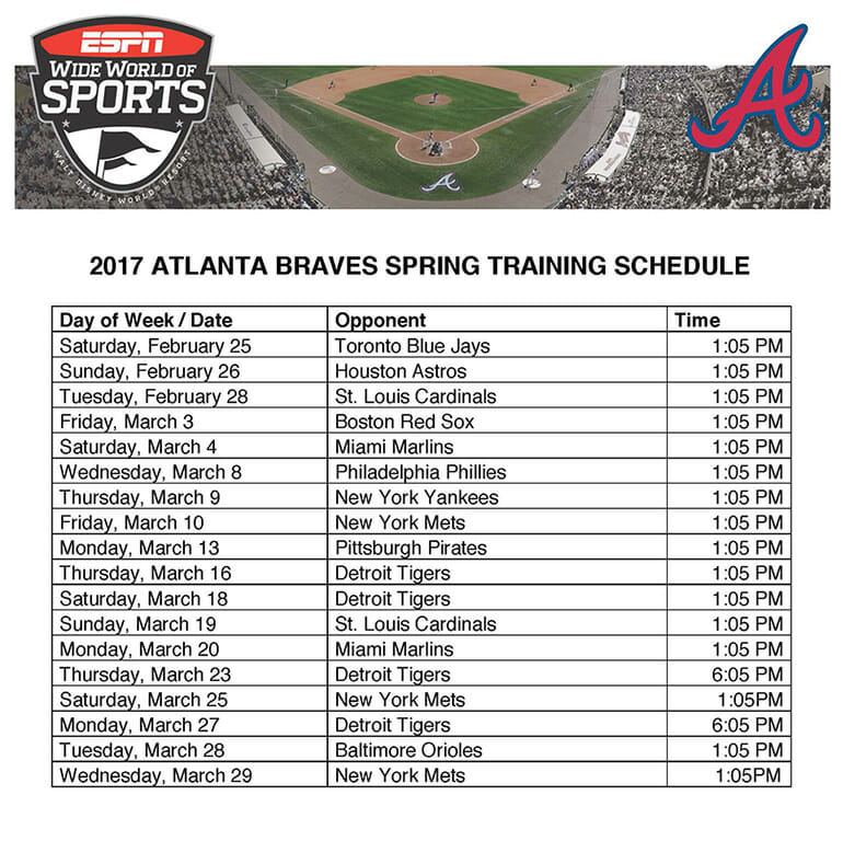 Atlanta Braves Spring Training at ESPN Wide World of Sports